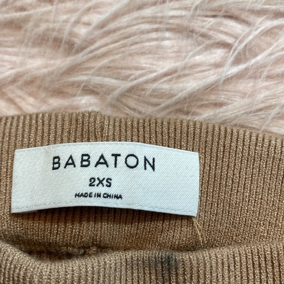 Aritzia Babaton Palisades Ribbed Ankle Slit Leggings Beige sz XXS - Picture 7 of 9